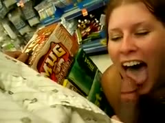 Girlfriend sucked my penis in the grocery store on webcam 